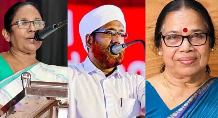 ശ്രീമതി ടീച്ചറും ശൈലജ ടീച്ചറുമെല്ലാം സ്വന്തം പാർട്ടിയിലെ സ്ത്രീകളുടെ അവകാശത്തിന് വേണ്ടിയാണ് ആദ്യം സംസാരിക്കേണ്ടത് : റഹ്മത്തുള്ള സഖാഫി എളമരം ശ്രീമതി ടീച്ചറും ശൈലജ ടീച്ചറുമെല്ലാം സ്വന്തം പാർട്ടിയിലെ സ്ത്രീകളുടെ അവകാശത്തിന് വേണ്ടിയാണ് ആദ്യം സംസാരിക്കേണ്ടത് : റഹ്മത്തുള്ള സഖാഫി എളമരം