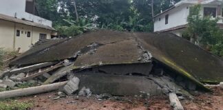 കൂറ്റനാട് നിർമാണത്തിലിരുന്ന വീട് തകർന്നുവീണു