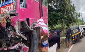 കുന്നംകുളം സ്വകാര്യ ബസ് അപകടം : ബസ് ഡ്രൈവർ പോലീസ് സ്റ്റേഷനിൽ കീഴടങ്ങി