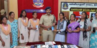 കന്യാകുമാരിയിൽനിന്ന് നഷ്ടമായ 580 മൊബൈൽഫോണുകൾ കണ്ടെത്തി ഉടമകൾക്ക് തിരികെ നൽകി പോലീസ്