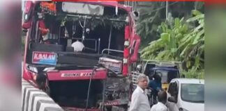 കോഴിക്കോട് സ്വകാര്യ ബസുകൾ കൂട്ടിയിടിച്ച് 20 പേർക്ക് പരിക്ക്