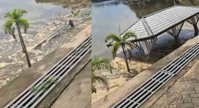 പിറവത്തെ ആറ്റുതീരം പാര്ക്ക് മുവാറ്റുപുഴയാറിലേക്ക് ഇടിഞ്ഞ് താഴ്ന്നു ; ഒഴിവായത് വൻ ദുരന്തം പിറവത്തെ ആറ്റുതീരം പാര്ക്ക് മുവാറ്റുപുഴയാറിലേക്ക് ഇടിഞ്ഞ് താഴ്ന്നു ; ഒഴിവായത് വൻ ദുരന്തം