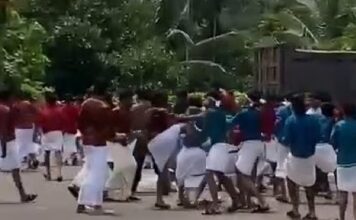 ഡ്രസ് കോഡിനെ ചൊല്ലി തർക്കം ; വിദ്യാർത്ഥികൾ തമ്മിൽ തെരുവിൽ
