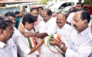 കൃഷി വകുപ്പ് മന്ത്രി ടി.സിദ്ധിക്കിന് പത്തനംതിട്ട ഡി.സി.സി യിൽ സ്വീകരണം നല്കി