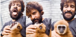 വംശനാശ ഭീഷണി നേരിടുന്ന കുരങ്ങുമൊത്ത് നടൻ വിക്രമിന്റെ റീൽ ; അന്വേഷണം, വീഡിയോ ഡിലീറ്റ് ചെയ്ത് താരം