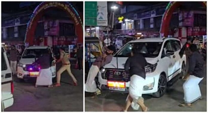 അമിത് ഷായെ കരിങ്കൊടി കാണിച്ചതിന് പകരമായി മന്ത്രി കെ മുരളീധരന് നേരെ കരിങ്കൊടി പ്രതിഷേധം അമിത് ഷായെ കരിങ്കൊടി കാണിച്ചതിന് പകരമായി മന്ത്രി കെ മുരളീധരന് നേരെ കരിങ്കൊടി പ്രതിഷേധം
