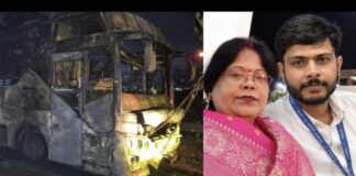 മരണത്തിലും വേർപിരിയാതെ അമ്മയും മകനും; ബസിന് തീപിടിച്ചപ്പോൾ അമ്മയെ രക്ഷിക്കാനുള്ള ശ്രമത്തിൽ ഇരുവർക്കും ദാരുണാന്ത്യം