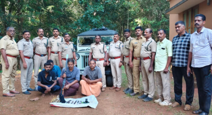 ആവോലിക്കുഴിയില് മ്ലാവിനെ വേട്ടയാടിയ സംഘത്തെ വനപാലകര് പിടികൂടി ആവോലിക്കുഴിയില് മ്ലാവിനെ വേട്ടയാടിയ സംഘത്തെ വനപാലകര് പിടികൂടി