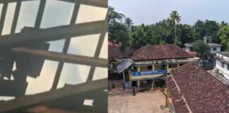 വിമാനം താഴ്ന്ന് പറന്നതിനെ തുടർന്ന് സ്കൂളിന്റെ മേൽക്കൂരയിലെ ഓടുകൾ പറന്നുപോയി ; സംഭവം എറണാകുളം ഒക്കലിൽ