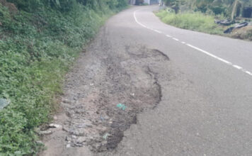 തണ്ണിത്തോട് റോഡില് അപകടക്കെണിയായി കുഴികള്