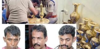 ഓൺലൈൻ ടാക്സി ഡ്രൈവർ എന്ന വ്യാജേന ക്ഷേത്രങ്ങളിലും പള്ളിയിലും മോഷണം ; മൂന്നുപേർ പിടിയിൽ