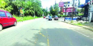 അടൂര് ബൈപ്പാസില് വട്ടത്തറപ്പടിയില് റോഡിലെ മഞ്ഞവരകള് മാഞ്ഞു : അപകട ഭീഷണിയില് വാഹനയാത്ര