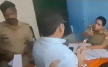 സർക്കാർ ആശുപത്രിക്ക് മുന്നിലെ ഗതാഗതക്കുരുക്കിനെച്ചൊല്ലി ബിജെപി നേതാവും വനിതാ പോലീസും തമ്മിൽ വാക്ക്പോര്