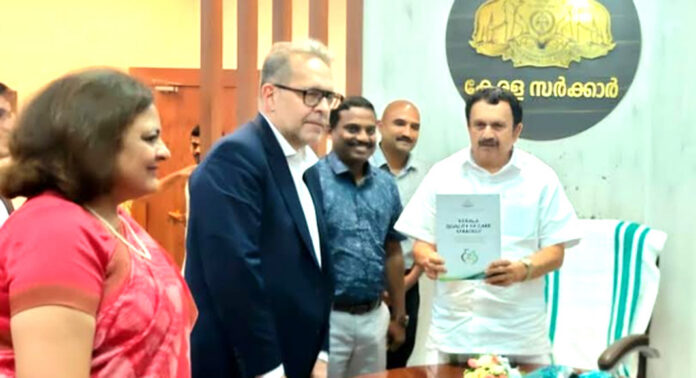 പൊതുജനാരോഗ്യത്തിന് ഗുണനിലവാര കുതിപ്പേകാൻ കേരള ക്വാളിറ്റി ഓഫ് കെയർ സ്ട്രാറ്റജി പുറത്തിറക്കി പൊതുജനാരോഗ്യത്തിന് ഗുണനിലവാര കുതിപ്പേകാൻ കേരള ക്വാളിറ്റി ഓഫ് കെയർ സ്ട്രാറ്റജി പുറത്തിറക്കി