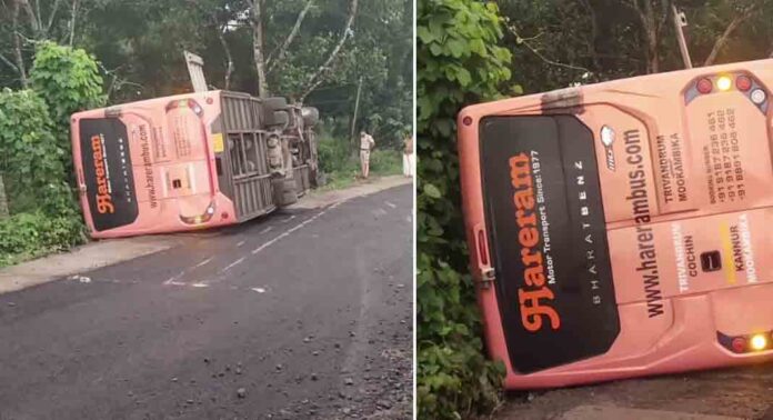 മാരാരിക്കുളത്ത് ദേശീയപാതയിൽ ബസ് നിയന്ത്രണം വിട്ട് മറിഞ്ഞു ; 14 പേർക്ക് പരിക്ക് മാരാരിക്കുളത്ത് ദേശീയപാതയിൽ ബസ് നിയന്ത്രണം വിട്ട് മറിഞ്ഞു ; 14 പേർക്ക് പരിക്ക്